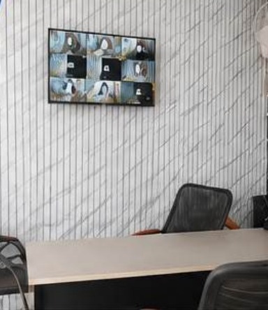 Customer desk and live camera monitor at the DSS showroom